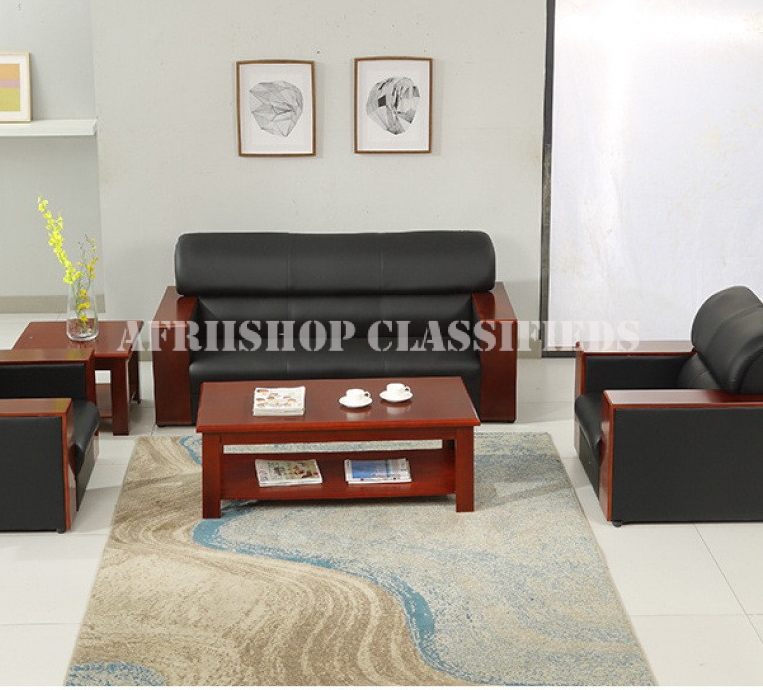 Office Sofa: Black Leather Office Sofa