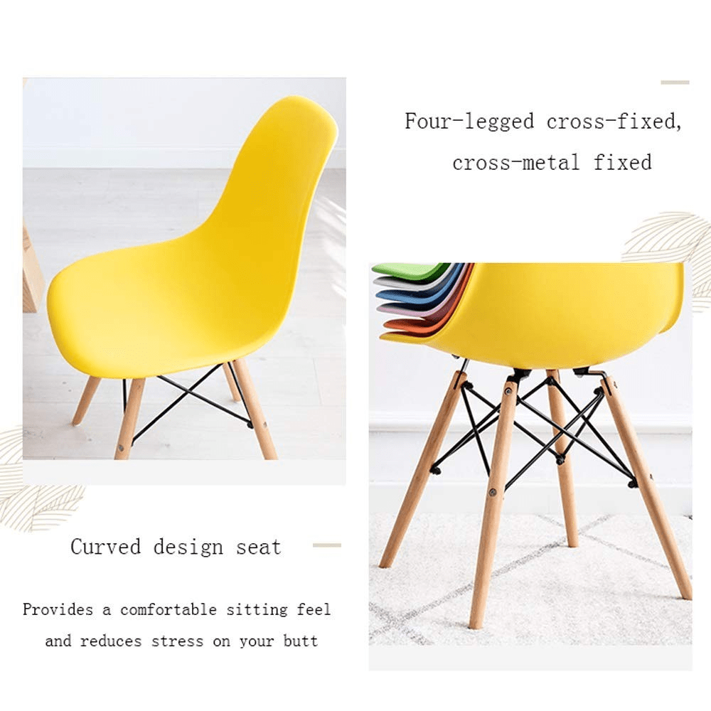 Dining Chair; Armless Plastic Eames Dining Seat