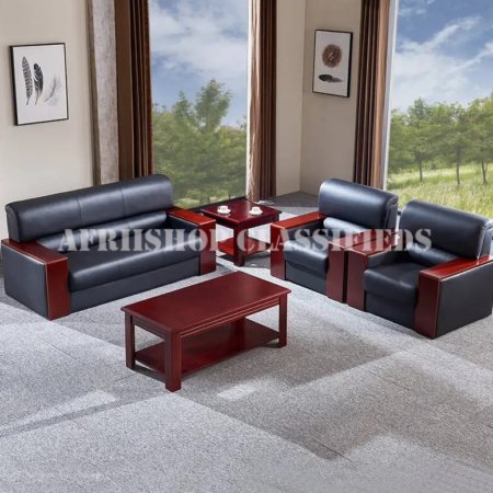 Office Sofa; Leather Meeting 5 Seater Office Sofa Set