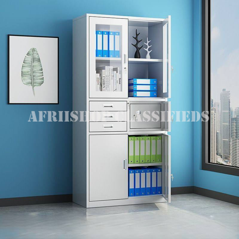 Office Cabinet; 2 Door Metallic Office Cabinet with Safe
