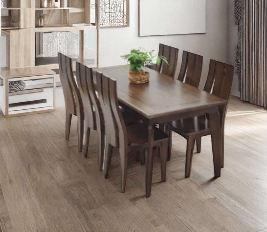 Home Dining Set; Modern 6-Seater Mahogany Dining Set