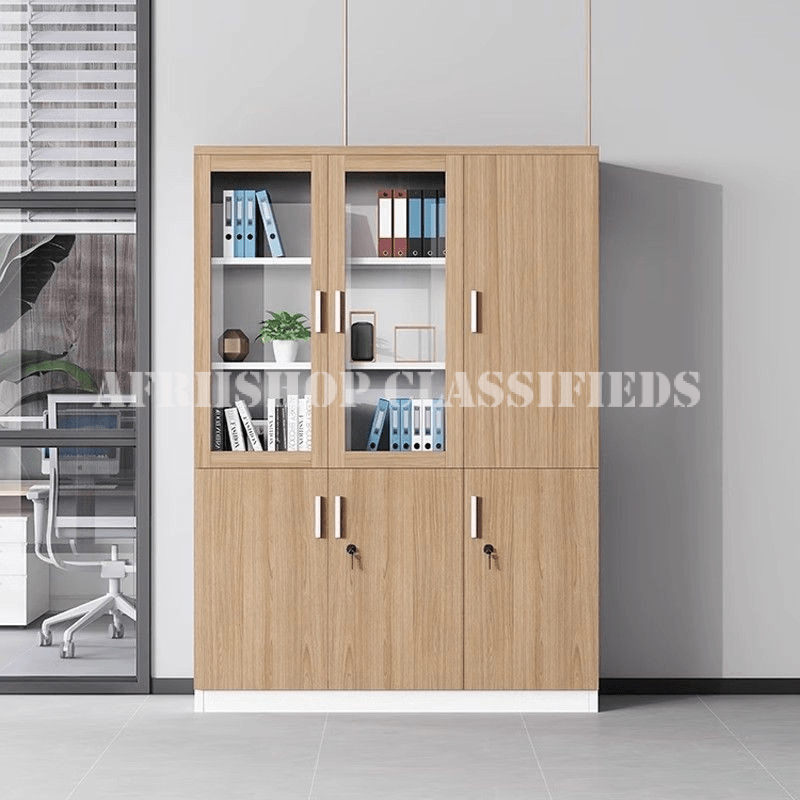 Office Cabinet; 3 Drawer Half Glass Office Cabinet