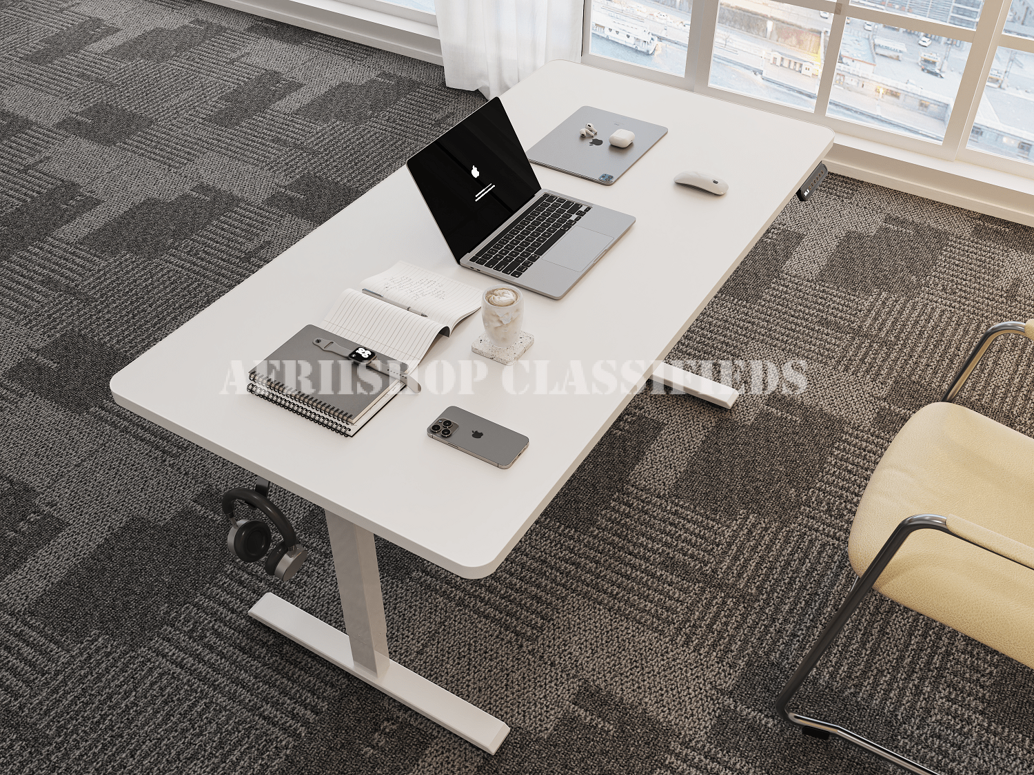 Office Desk : 1.6M Electric Standing Office Desk