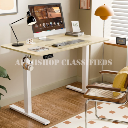 Office Desk : 1.4M Electric Standing Height Adjustable Office Desk