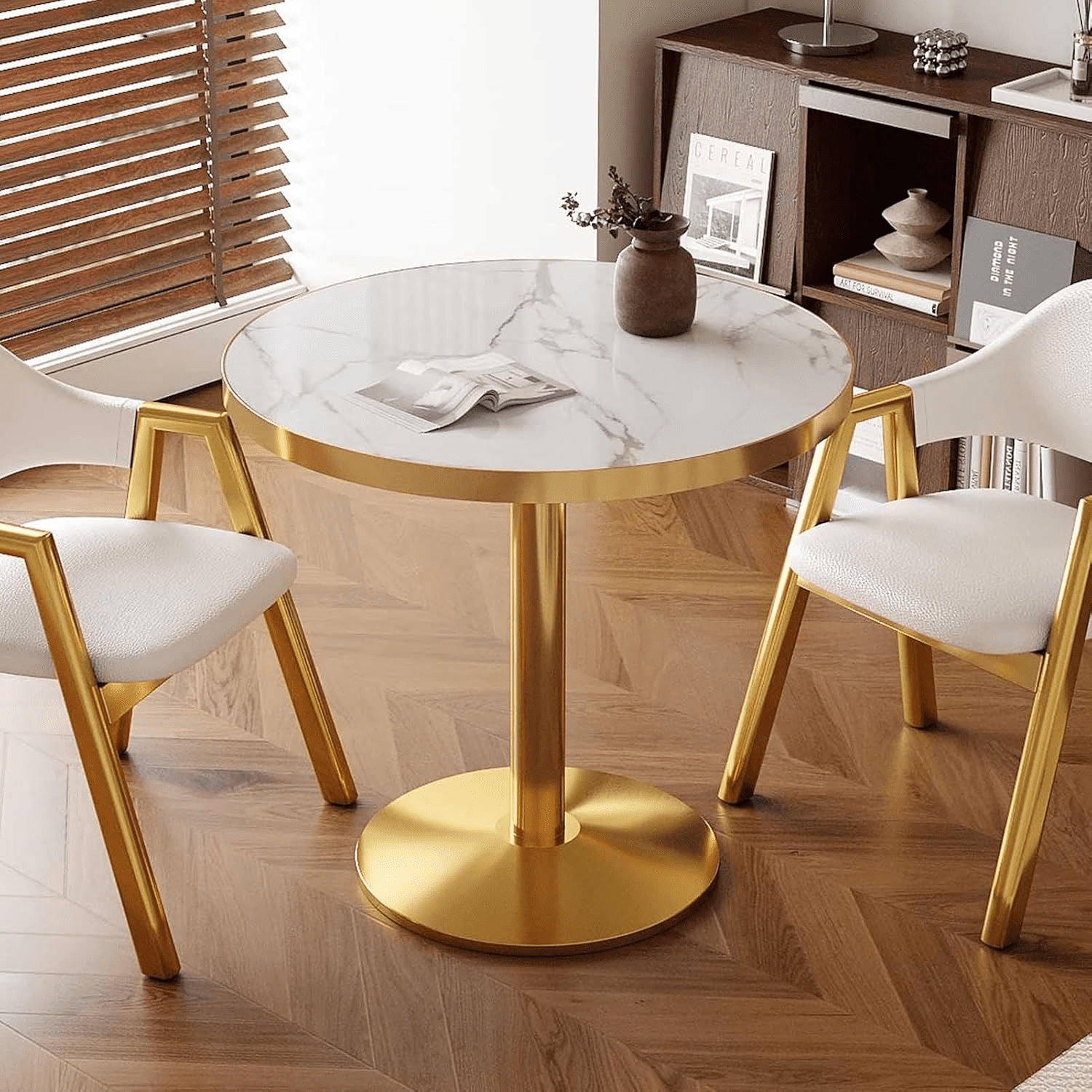 Dining Table; White Round Dining Table