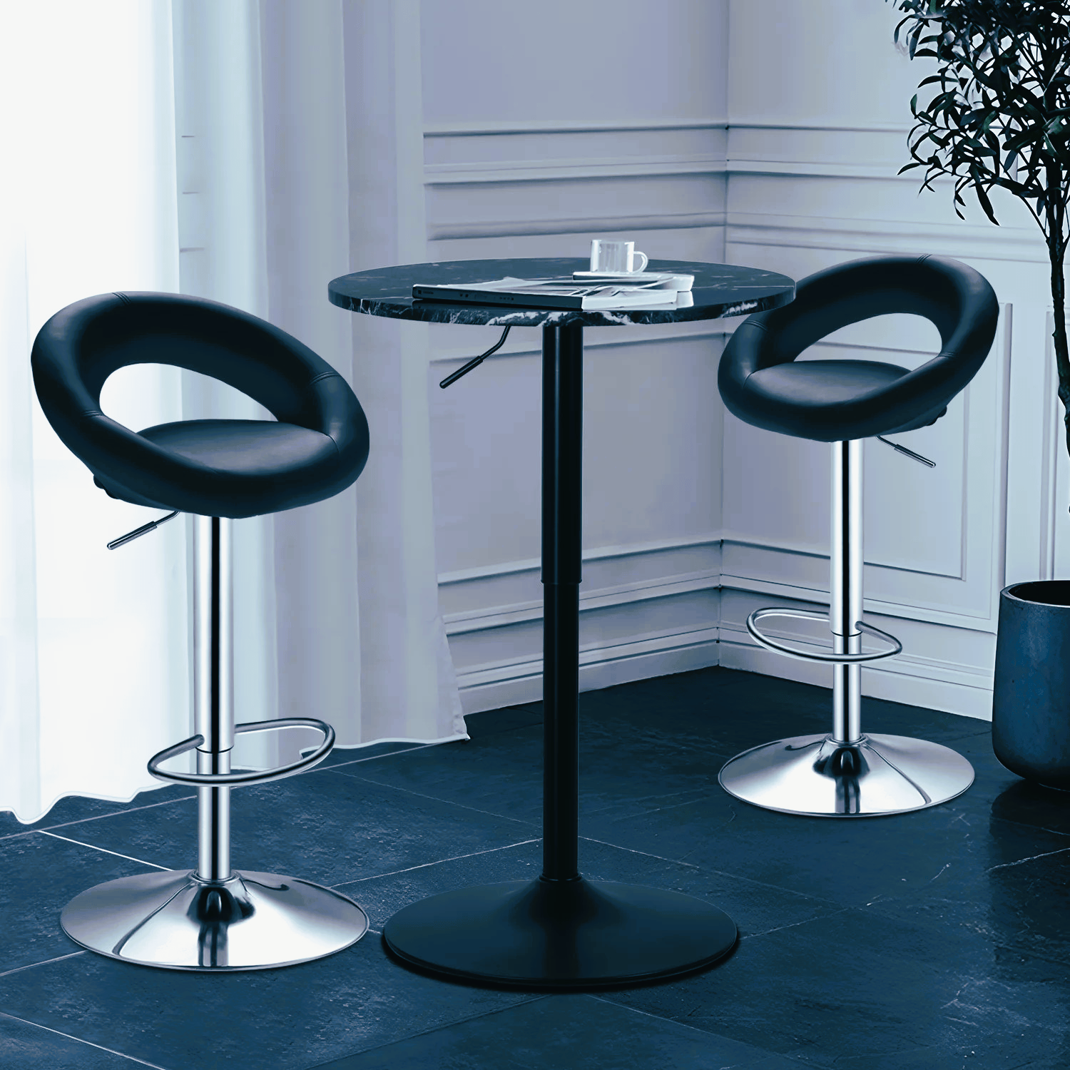 Adjustable Leather Counter Barstools