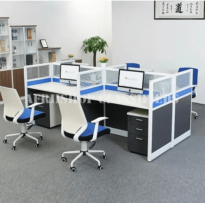 Office Workstation; 4-Way Modular Office Workstation