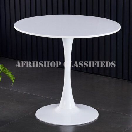 Dining Table; Modern Round Dining Table with White Marble Top