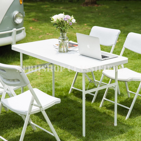 Folding Table; White Heavy Duty Plastic Folding Table