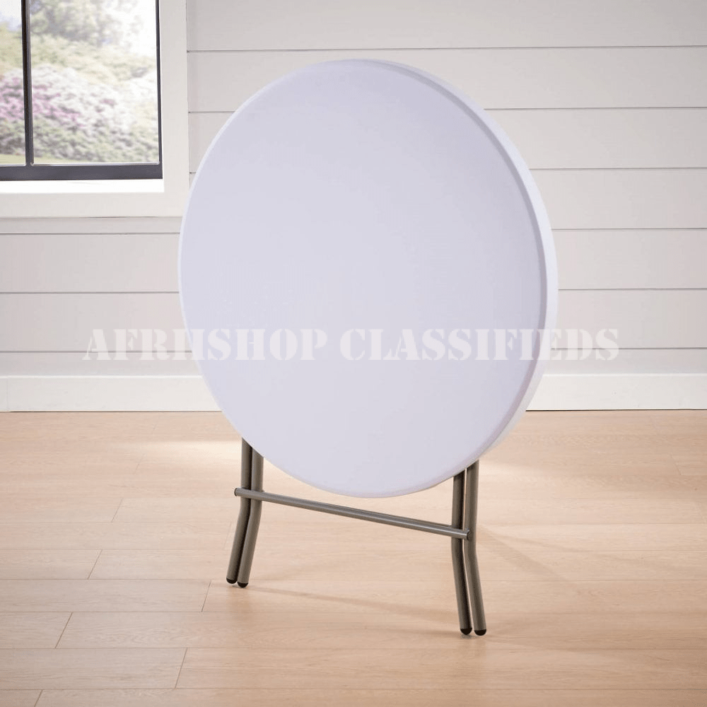 Foldable Table; White Round Folding Plastic Table