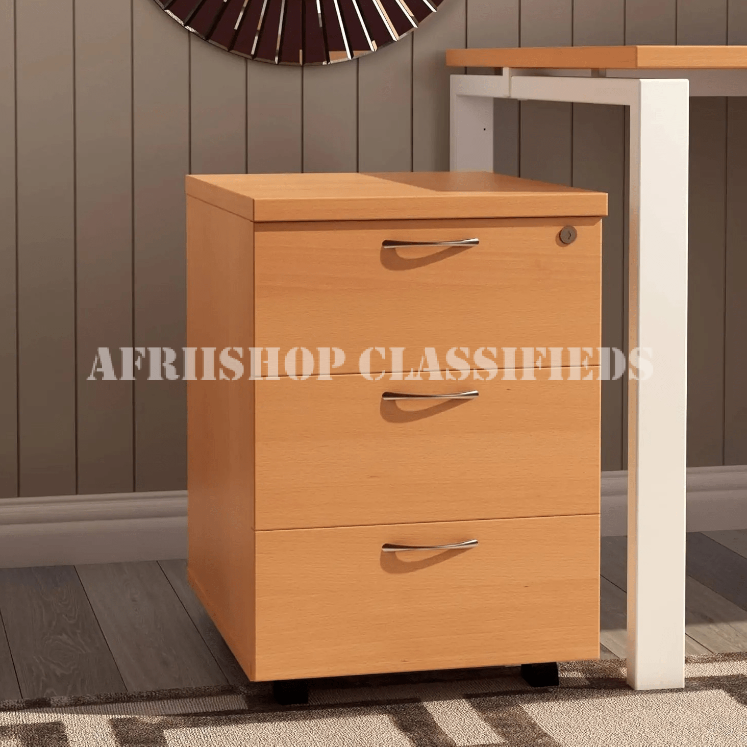 Office Cabinet; Wooden 3 Drawer Storage Cabinet