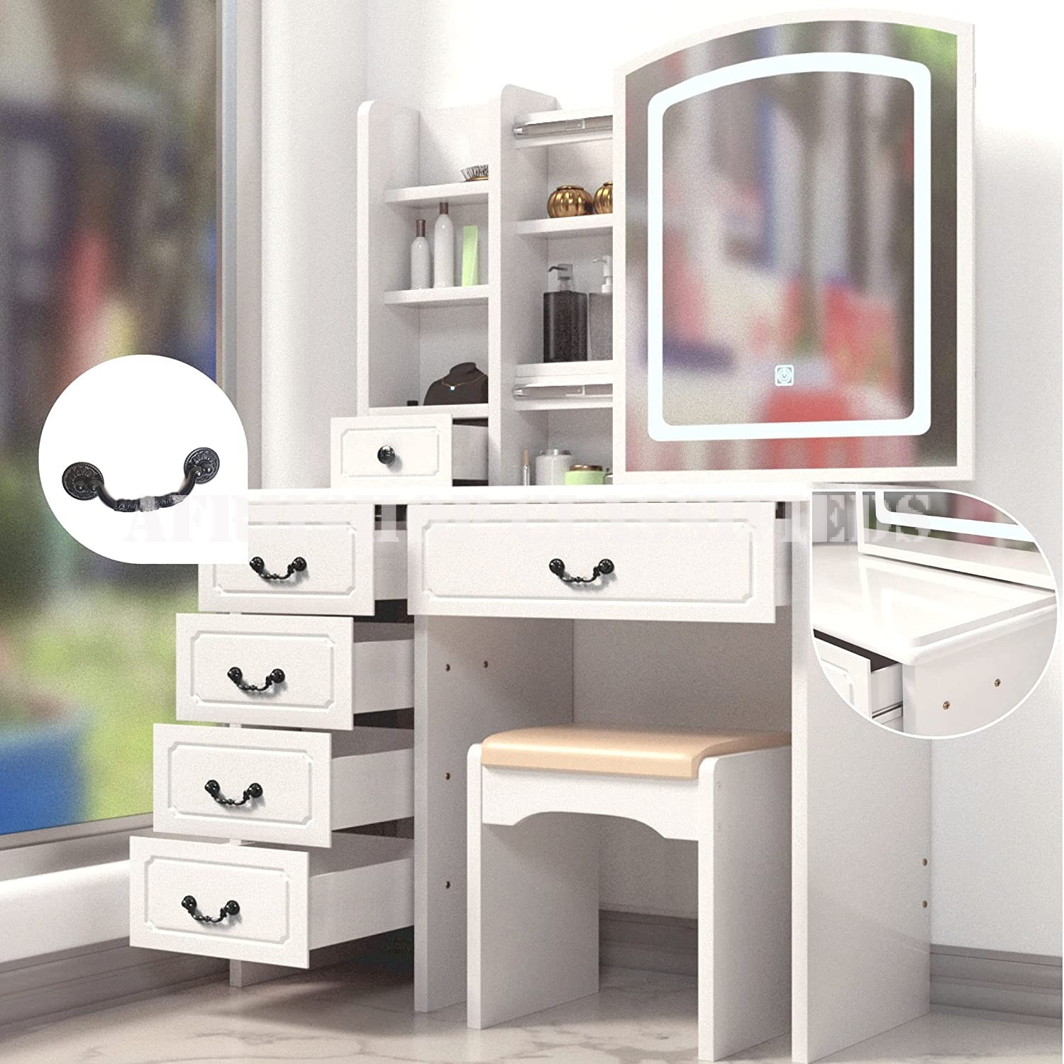 Dressing Table;Vanity Dressing Mirror With Sliding Mirror