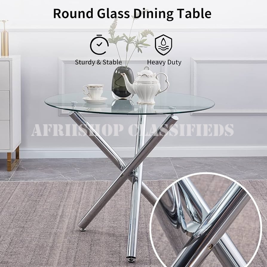 Dining Table; Glass Top Home Dining Table
