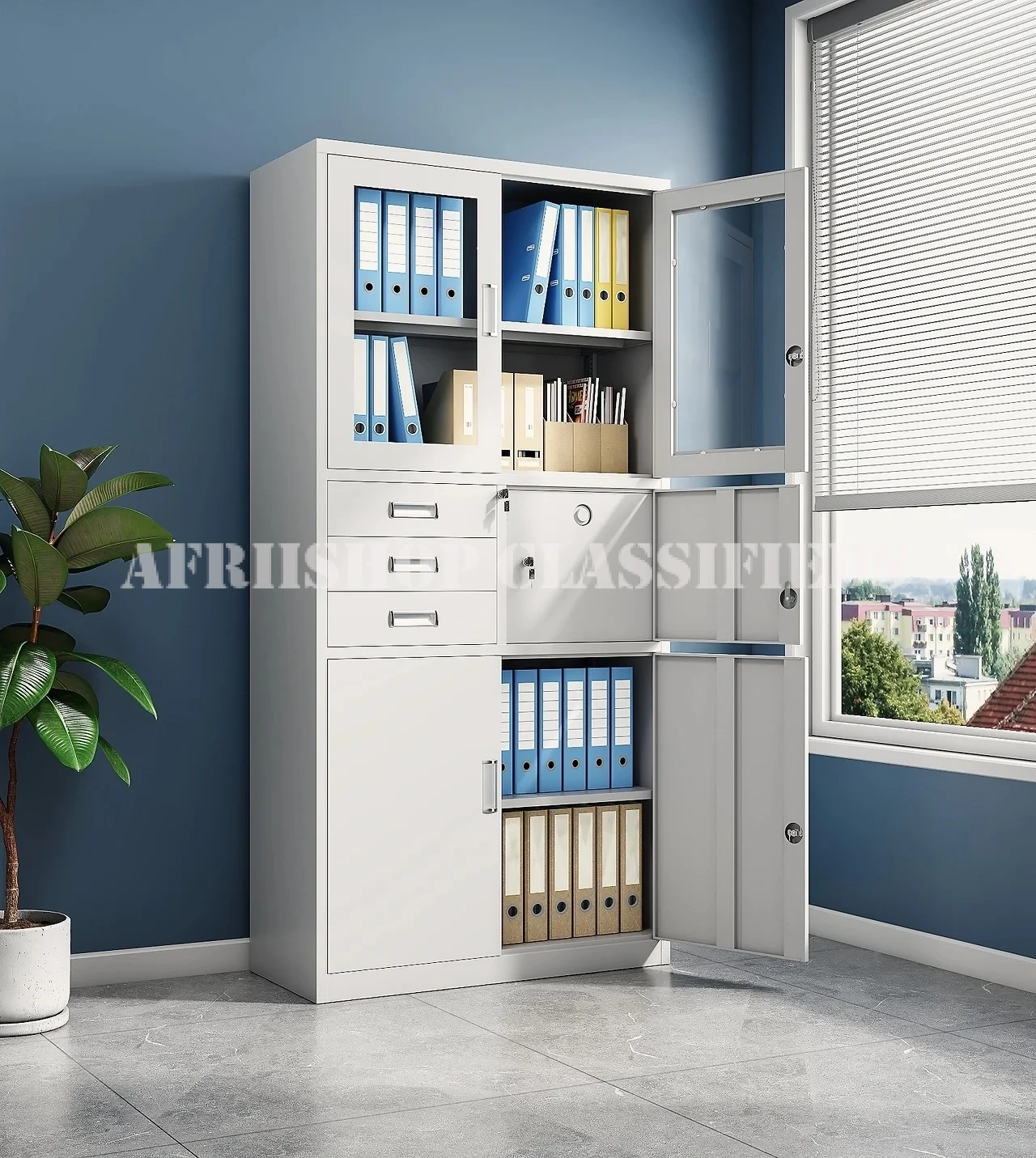 Office Cabinets:Office 2 Door Metallic Safe Cabinet