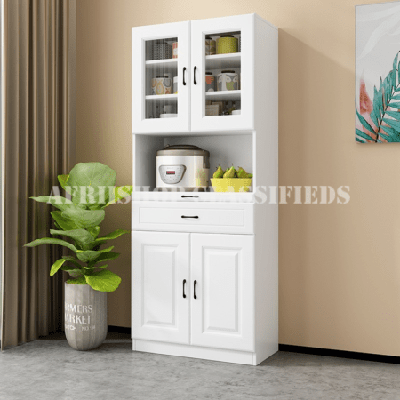 Wooden Glass Doors Kitchen Cabinet