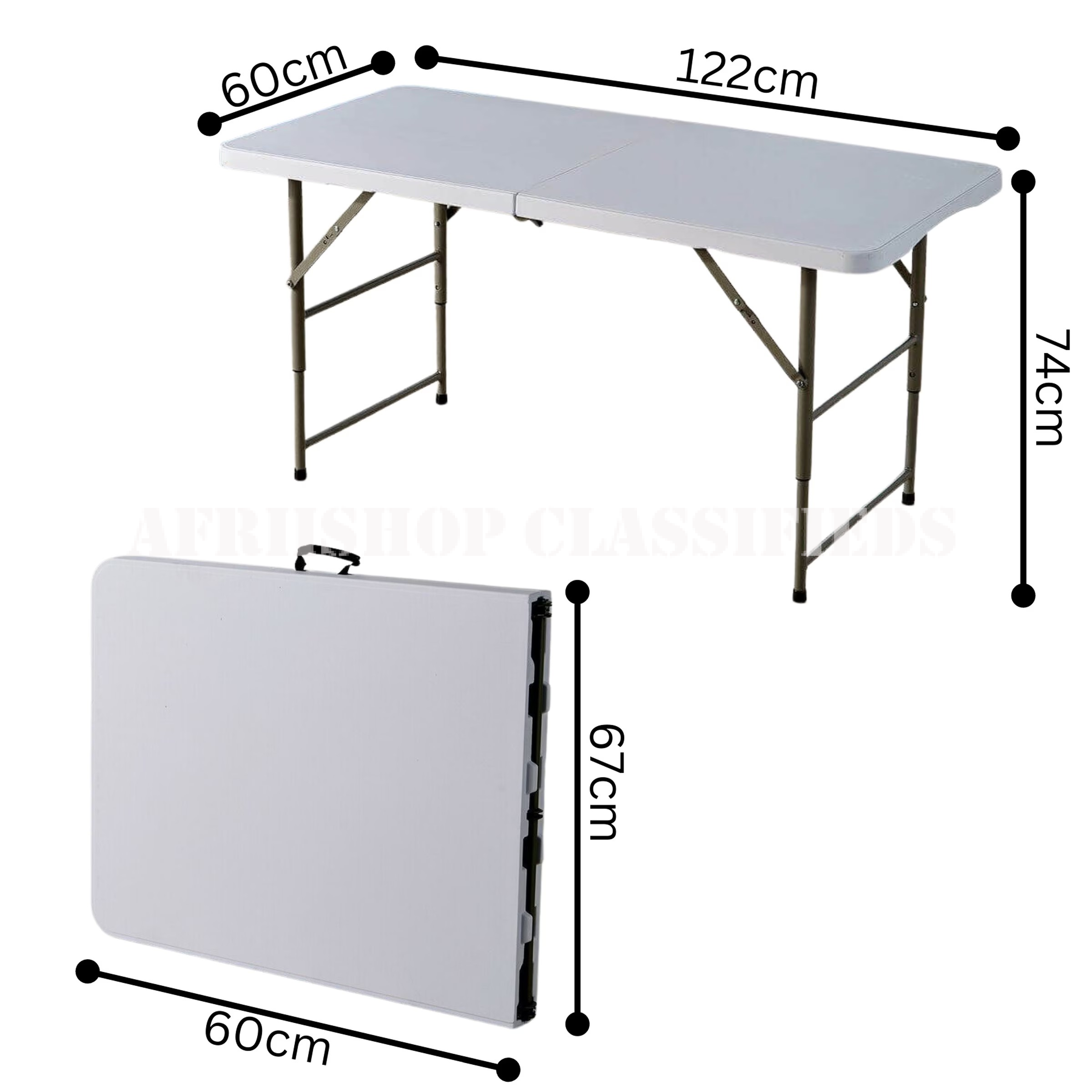 Dining Table; Plastic Foldable Lightweight Dining Table