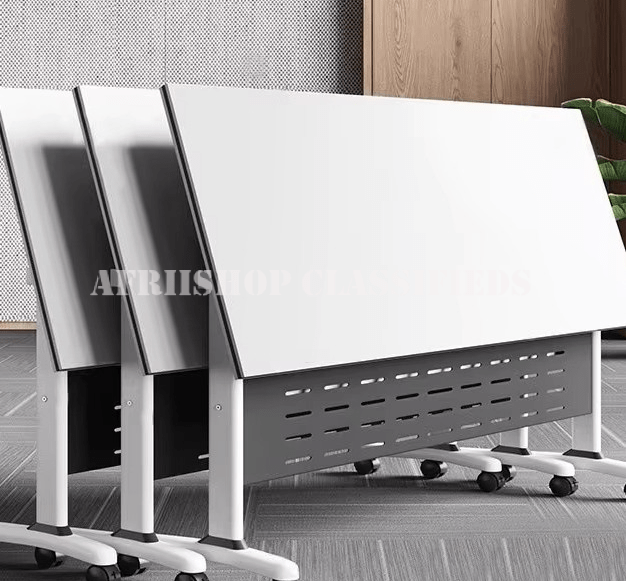 Foldable Table : White Foldable Office Students Table