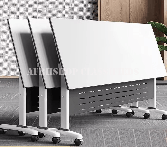 Foldable Table : White Foldable Office Students Table