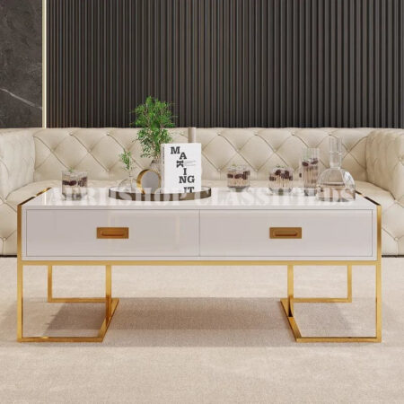Coffee Tables:Modern Rectangular Coffee Table with 4 Drawers
