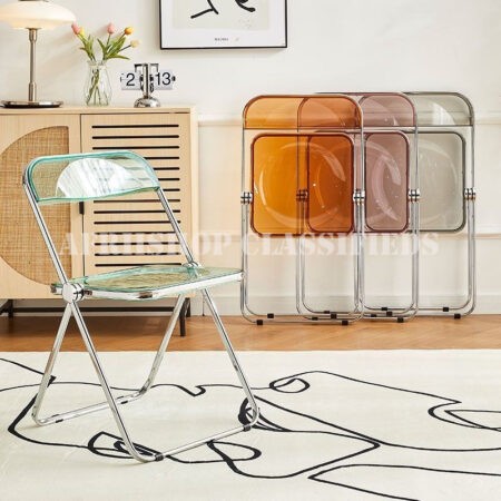 Dining Chair; Transparent Acrylic Folding Chair