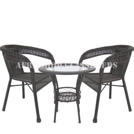 Outdoor Chair: 2-Seater Rattan Outdoor Set