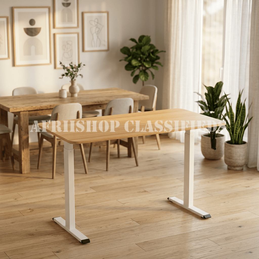Standing Desk: White Height Office standing Desk
