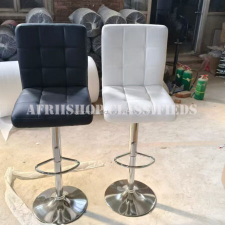 Bar Stool: Black Adjustable Bar Stool