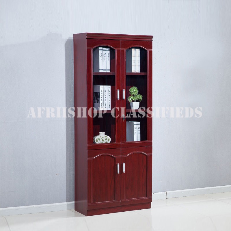 Office Cabinet: 2-Door Lockable Mahogany Office Cabinet