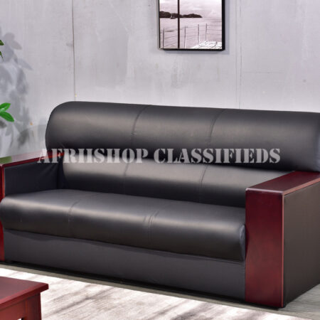Office Sofa: Black Leather Office Sofa
