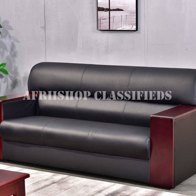 Office Sofa: Black Leather Office Sofa