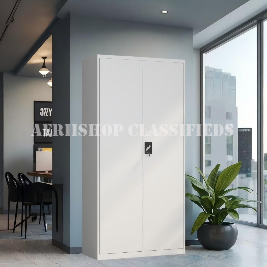 Office Cabinet: White 2 Door Steel Office Cabinet