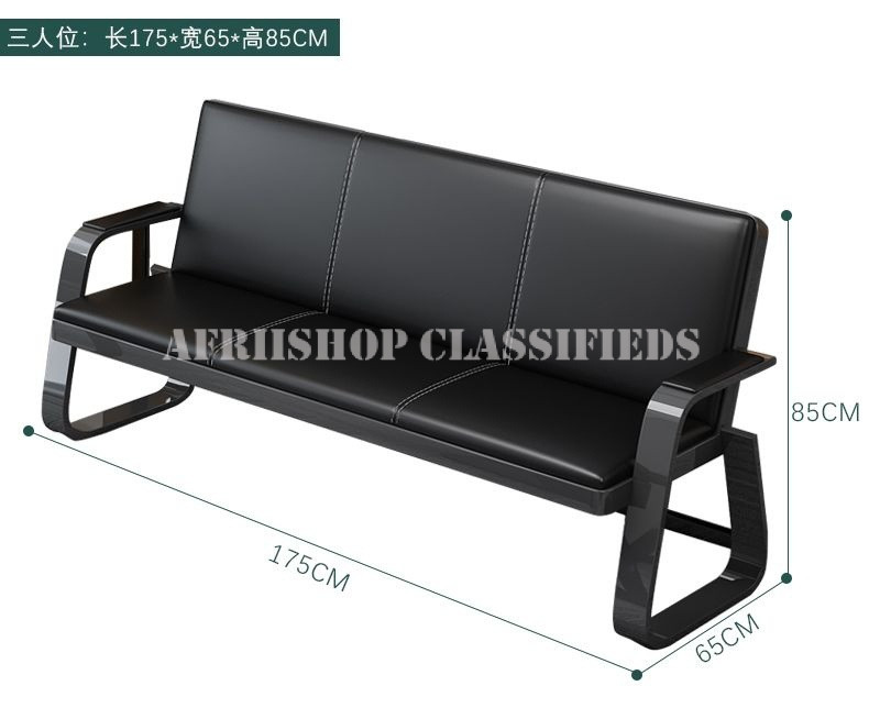 Office Sofa: 5 Seater Black Office Sofa
