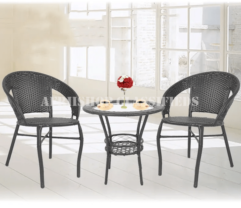 Outdoor Chair: 2-Seater Rattan Outdoor Set