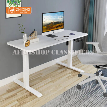 Standing Desk: White Adjustable Standing Office Desk