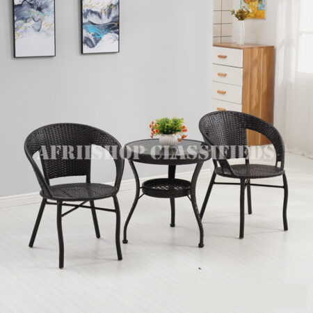 Outdoor Chair: 2-Seater Rattan Outdoor Set