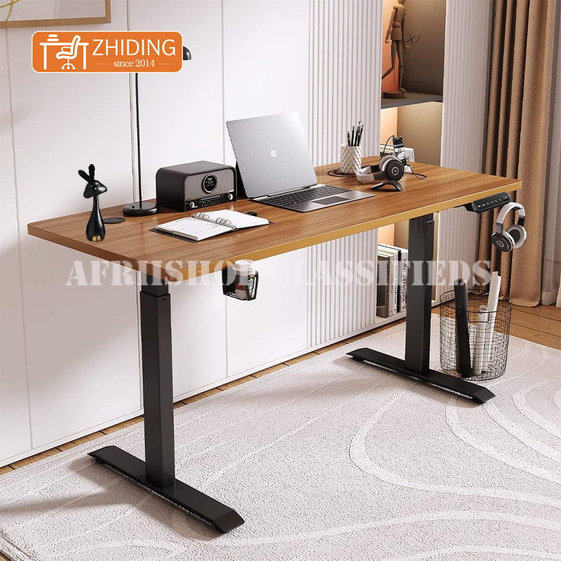 Standing Desk: White Adjustable Standing Office Desk