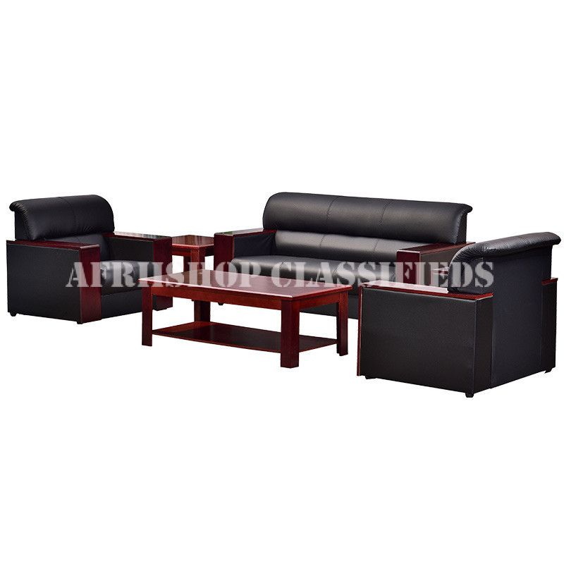 Office Sofa: Black Leather Office Sofa