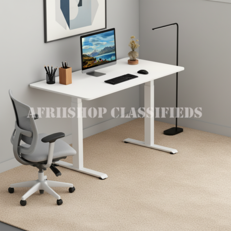 Standing Desk: White Adjustable Standing Office Desk
