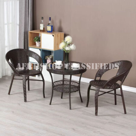 Outdoor Chair: 2-Seater Rattan Outdoor Set