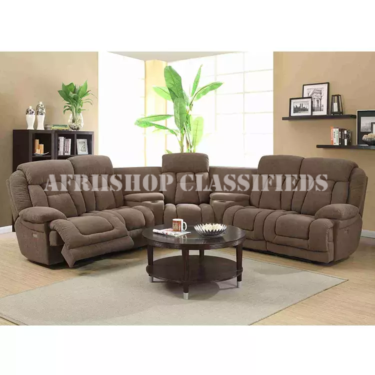 Recliner Sofas; 5 Seater Leather Recliner Sofa Set