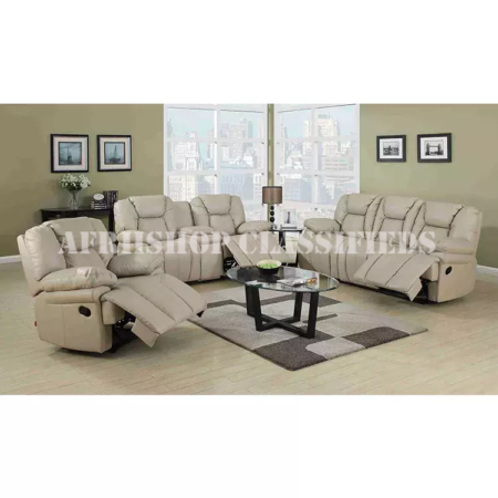 Recliner Sofas; 5 Seater Leather Recliner Sofa Set