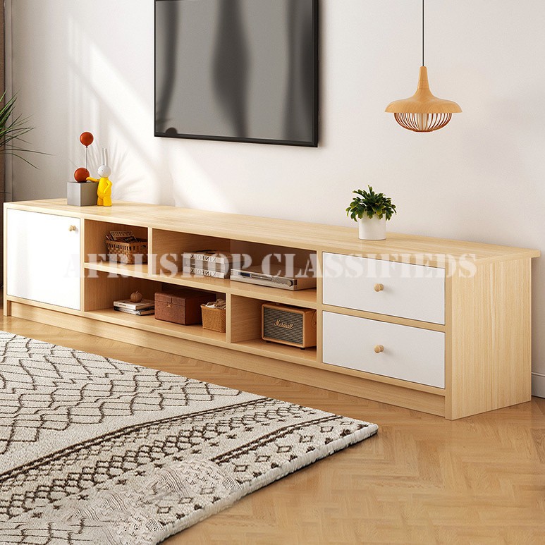Living Room Furniture; Wooden Entertainment TV Cabinet with Storage