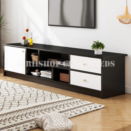 Living Room Furniture; Wooden Entertainment TV Cabinet with Storage