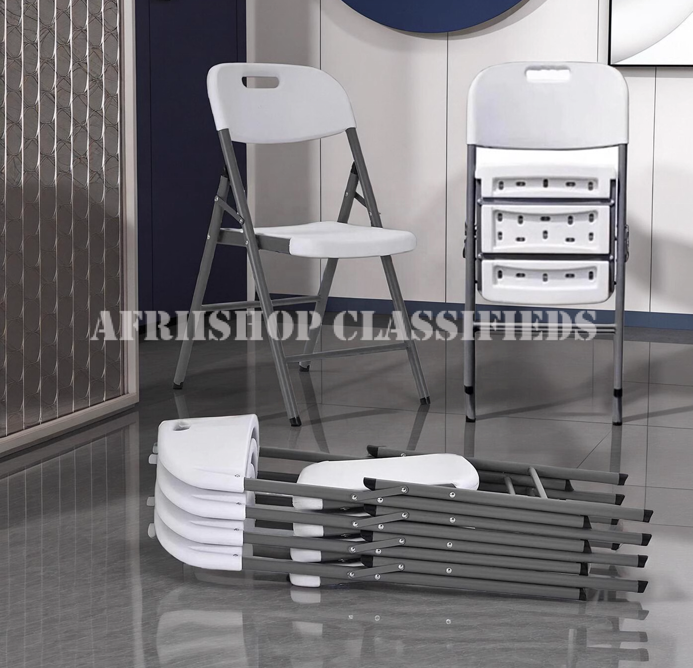 Outdoor Chairs;Patio Foldable Stackable Plastic Chair