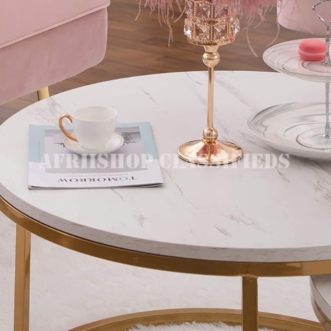 Coffe Tables:Pair Marble Tables