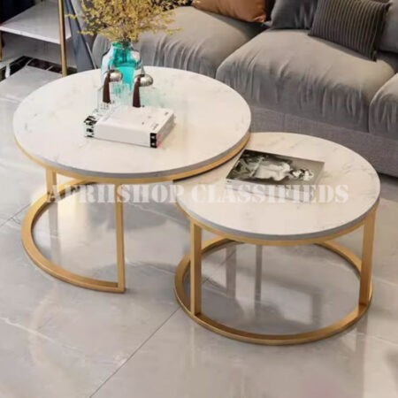 Coffe Tables:Pair Marble Tables