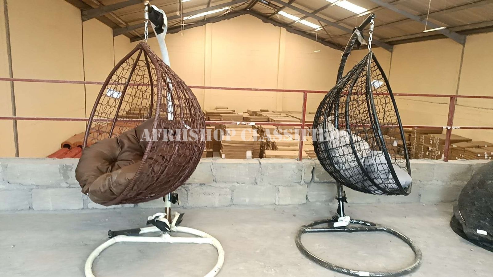 Home Chairs; Outdoor Rattan Steel Patio Hanging Egg Chair