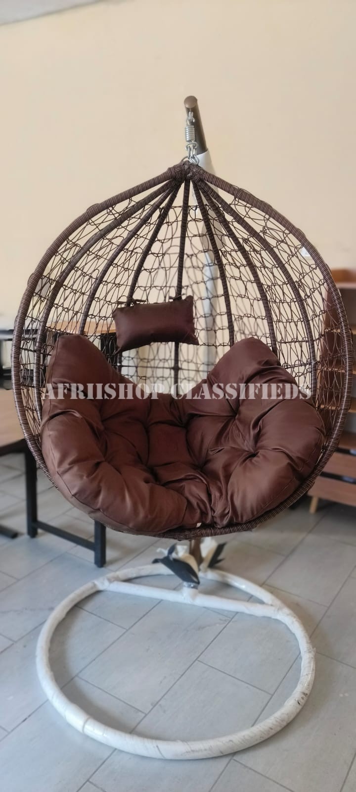 Home Chairs; Outdoor Rattan Steel Patio Hanging Egg Chair