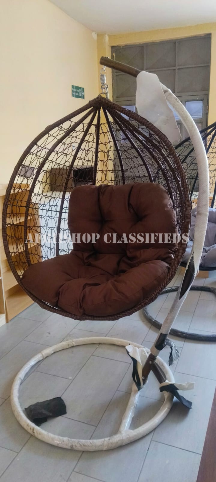 Home Chairs; Outdoor Rattan Steel Patio Hanging Egg Chair