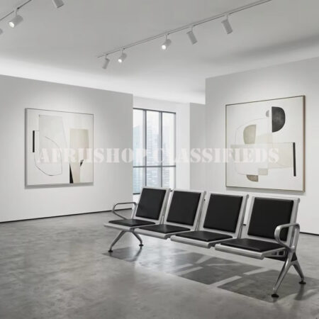 Benches; Modern 4-Seater Comfortable Stainless Steel Waiting Chair